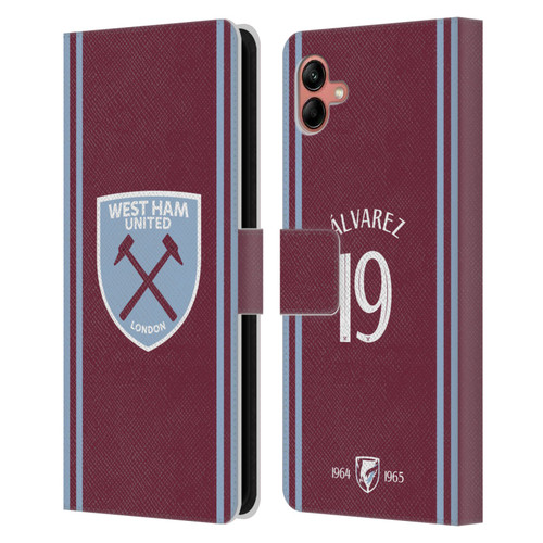 West Ham United FC 2024/25 Players Home Kit Edson Álvarez Leather Book Wallet Case Cover For Samsung Galaxy A04 (2022) West Ham United FC 2024/25 Players Home Kit Edson Álvarez Leather Book Wallet Case Cover For Samsung Galaxy A04 (2022)