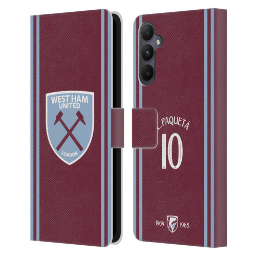 West Ham United FC 2024/25 Players Home Kit Lucas Paquetá Leather Book Wallet Case Cover For Samsung Galaxy A05s West Ham United FC 2024/25 Players Home Kit Lucas Paquetá Leather Book Wallet Case Cover For Samsung Galaxy A05s