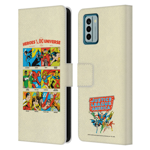 Justice League DC Comics 90th Anniversary Heroes Leather Book Wallet Case Cover For Nokia G42