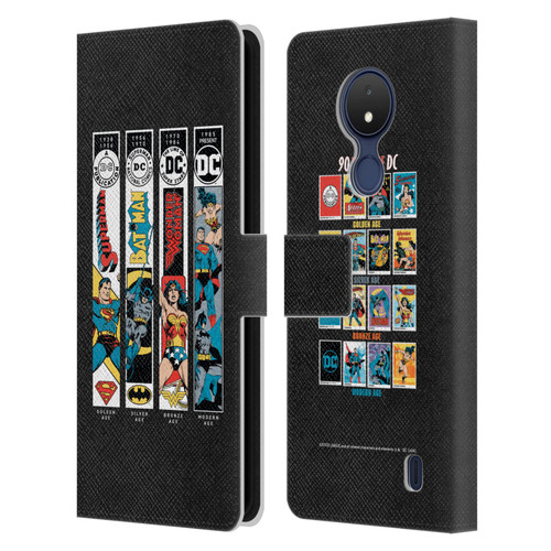 Justice League DC Comics 90th Anniversary Trinity Leather Book Wallet Case Cover For Nokia C21
