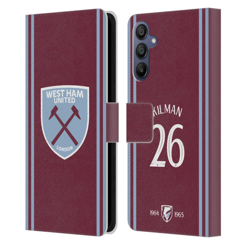 West Ham United FC 2024/25 Players Home Kit Maximilian Kilman Leather Book Wallet Case Cover For Samsung Galaxy A15 West Ham United FC 2024/25 Players Home Kit Maximilian Kilman Leather Book Wallet Case Cover For Samsung Galaxy A15