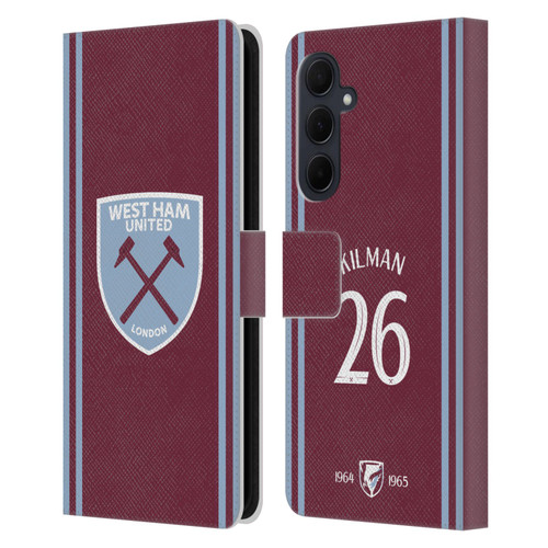West Ham United FC 2024/25 Players Home Kit Maximilian Kilman Leather Book Wallet Case Cover For Samsung Galaxy A35 5G