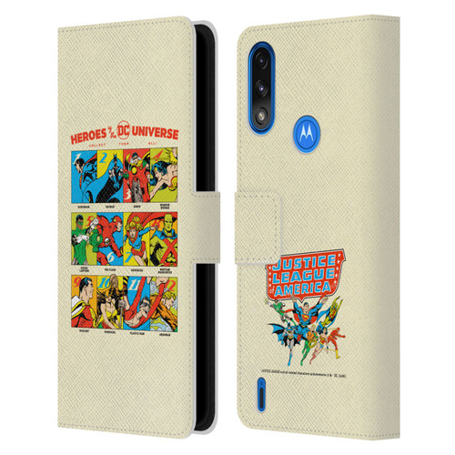Justice League DC Comics 90th Anniversary Heroes Leather Book Wallet Case Cover For Motorola Moto E7 Power / Moto E7i Power