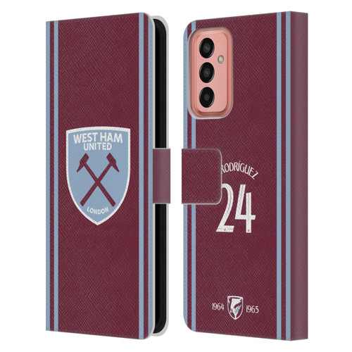 West Ham United FC 2024/25 Players Home Kit Guido Rodríguez Leather Book Wallet Case Cover For Samsung Galaxy M13 (2022)