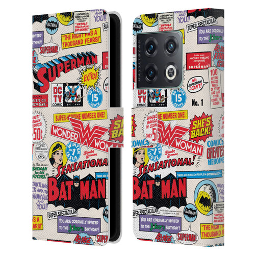 Justice League DC Comics 90th Anniversary Logo Pattern Leather Book Wallet Case Cover For OnePlus 10 Pro