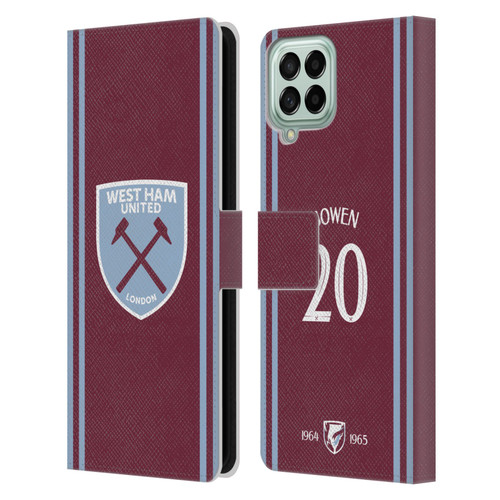West Ham United FC 2024/25 Players Home Kit Jarrod Bowen Leather Book Wallet Case Cover For Samsung Galaxy M33 (2022) West Ham United FC 2024/25 Players Home Kit Jarrod Bowen Leather Book Wallet Case Cover For Samsung Galaxy M33 (2022)