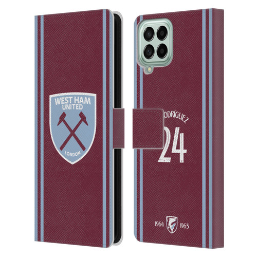 West Ham United FC 2024/25 Players Home Kit Guido Rodríguez Leather Book Wallet Case Cover For Samsung Galaxy M33 (2022)
