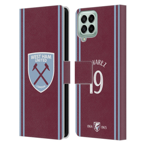 West Ham United FC 2024/25 Players Home Kit Edson Álvarez Leather Book Wallet Case Cover For Samsung Galaxy M53 (2022) West Ham United FC 2024/25 Players Home Kit Edson Álvarez Leather Book Wallet Case Cover For Samsung Galaxy M53 (2022)