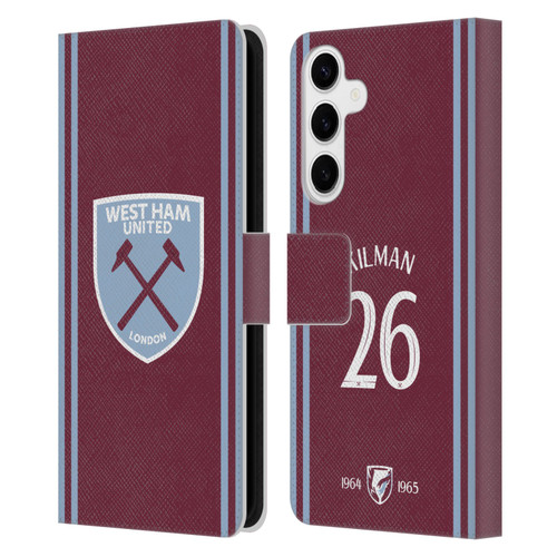 West Ham United FC 2024/25 Players Home Kit Maximilian Kilman Leather Book Wallet Case Cover For Samsung Galaxy S24+ 5G West Ham United FC 2024/25 Players Home Kit Maximilian Kilman Leather Book Wallet Case Cover For Samsung Galaxy S24+ 5G