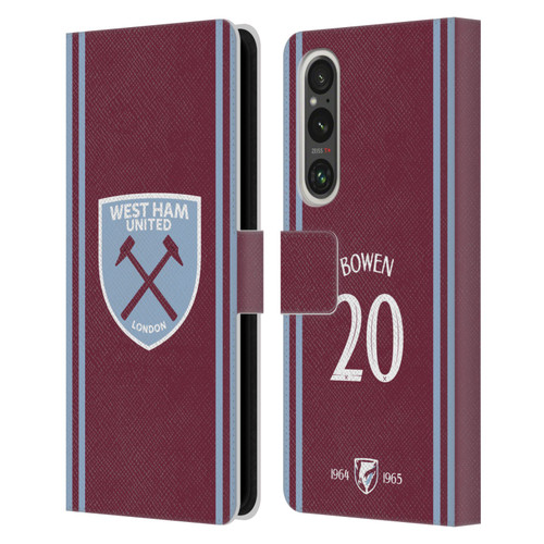 West Ham United FC 2024/25 Players Home Kit Jarrod Bowen Leather Book Wallet Case Cover For Sony Xperia 1 V 5G