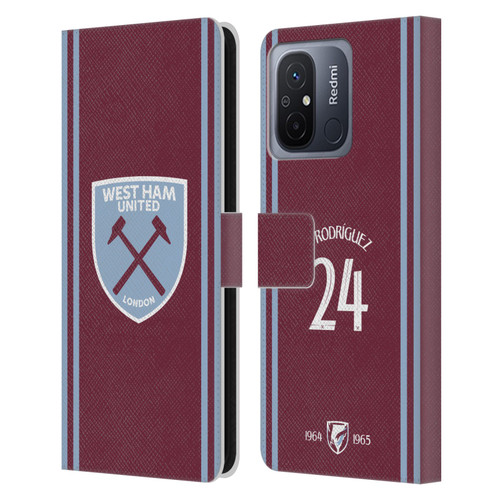 West Ham United FC 2024/25 Players Home Kit Guido Rodríguez Leather Book Wallet Case Cover For Xiaomi Redmi 12C