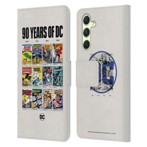 Justice League DC Comics 90th Anniversary Trinity Through Ages Leather Book Wallet Case Cover For Samsung Galaxy A54 5G