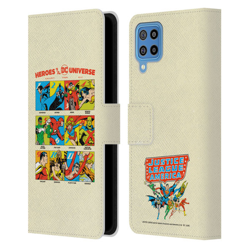 Justice League DC Comics 90th Anniversary Heroes Leather Book Wallet Case Cover For Samsung Galaxy F22 (2021)