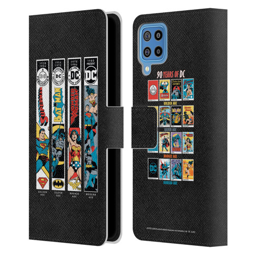 Justice League DC Comics 90th Anniversary Trinity Leather Book Wallet Case Cover For Samsung Galaxy F22 (2021)