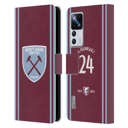 West Ham United FC 2024/25 Players Home Kit Guido Rodríguez Leather Book Wallet Case Cover For Xiaomi 12T Pro