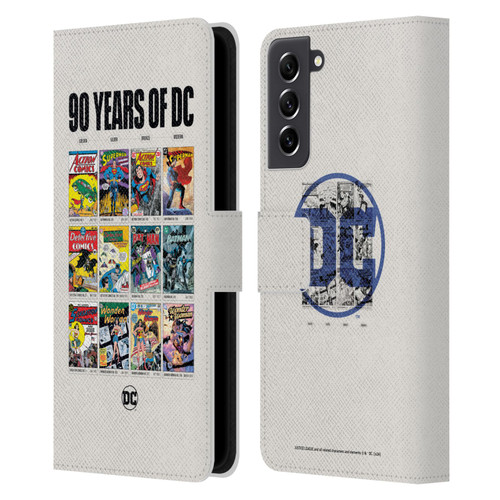 Justice League DC Comics 90th Anniversary Trinity Through Ages Leather Book Wallet Case Cover For Samsung Galaxy S21 FE 5G