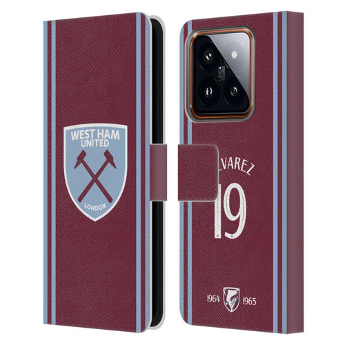 West Ham United FC 2024/25 Players Home Kit Edson Álvarez Leather Book Wallet Case Cover For Xiaomi 14