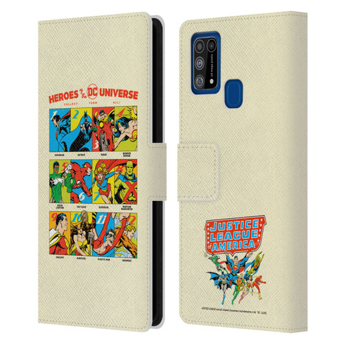 Justice League DC Comics 90th Anniversary Heroes Leather Book Wallet Case Cover For Samsung Galaxy M31 (2020)