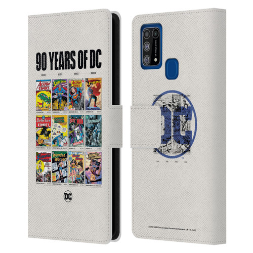 Justice League DC Comics 90th Anniversary Trinity Through Ages Leather Book Wallet Case Cover For Samsung Galaxy M31 (2020)