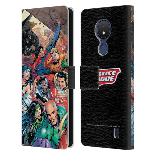 Justice League DC Comics Comic Book Covers #34 Group Leather Book Wallet Case Cover For Nokia C21