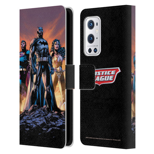 Justice League DC Comics Comic Book Covers Icons Trinity Leather Book Wallet Case Cover For OnePlus 9 Pro