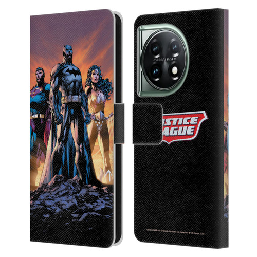 Justice League DC Comics Comic Book Covers Icons Trinity Leather Book Wallet Case Cover For OnePlus 11 5G