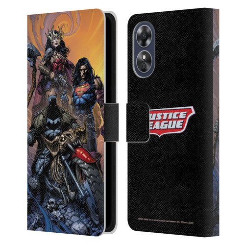 Justice League DC Comics Comic Book Covers Dark Knights Metal #1 Leather Book Wallet Case Cover For OPPO A17