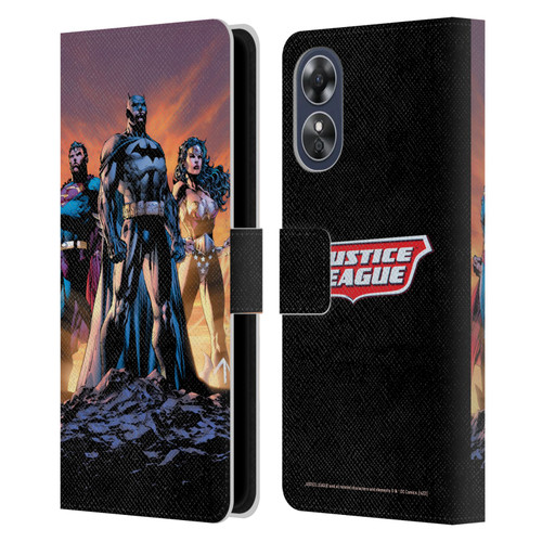 Justice League DC Comics Comic Book Covers Icons Trinity Leather Book Wallet Case Cover For OPPO A17