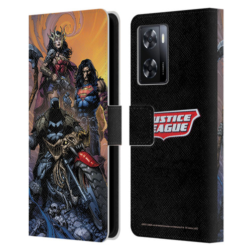 Justice League DC Comics Comic Book Covers Dark Knights Metal #1 Leather Book Wallet Case Cover For OPPO A57s