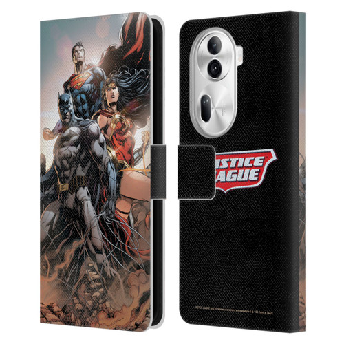 Justice League DC Comics Comic Book Covers Rebirth Trinity #1 Leather Book Wallet Case Cover For OPPO Reno11