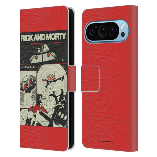 Rick And Morty Duo Graphics The Space Cruiser Collage Leather Book Wallet Case Cover For Google Pixel 9 / Pixel 9 Pro