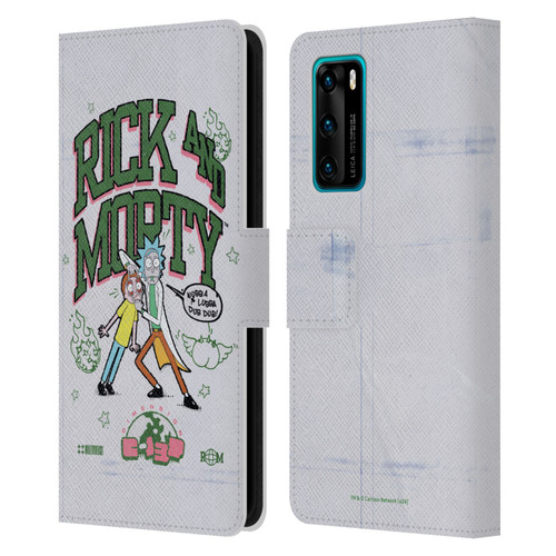 Rick And Morty Duo Graphics Wubb A Lubba Dub Dub Leather Book Wallet Case Cover For Huawei P40 5G