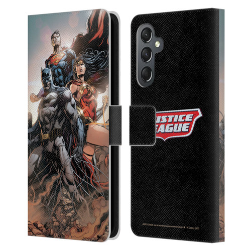 Justice League DC Comics Comic Book Covers Rebirth Trinity #1 Leather Book Wallet Case Cover For Samsung Galaxy A25 5G