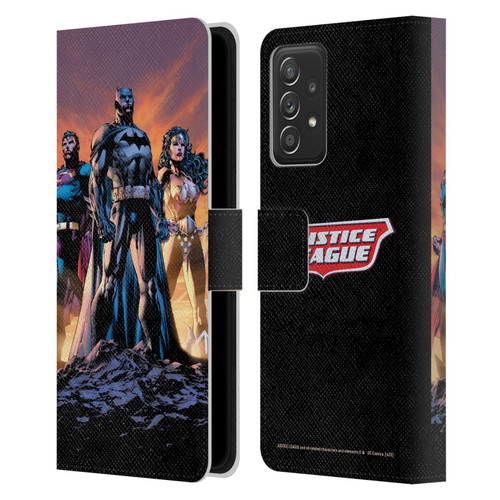 Justice League DC Comics Comic Book Covers Icons Trinity Leather Book Wallet Case Cover For Samsung Galaxy A53 5G (2022)