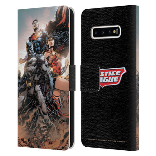 Justice League DC Comics Comic Book Covers Rebirth Trinity #1 Leather Book Wallet Case Cover For Samsung Galaxy S10+ / S10 Plus