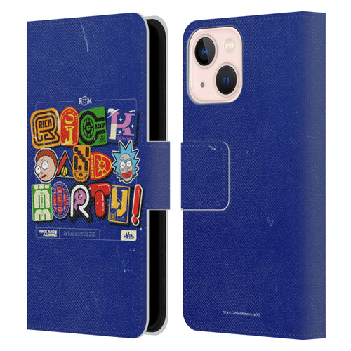 Rick And Morty Duo Graphics Typography Leather Book Wallet Case Cover For Apple iPhone 13 Mini