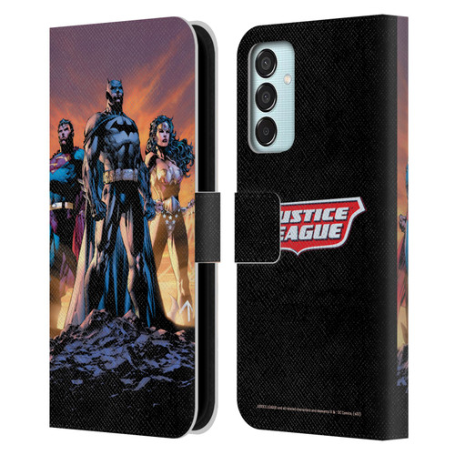 Justice League DC Comics Comic Book Covers Icons Trinity Leather Book Wallet Case Cover For Samsung Galaxy M15/F15 5G