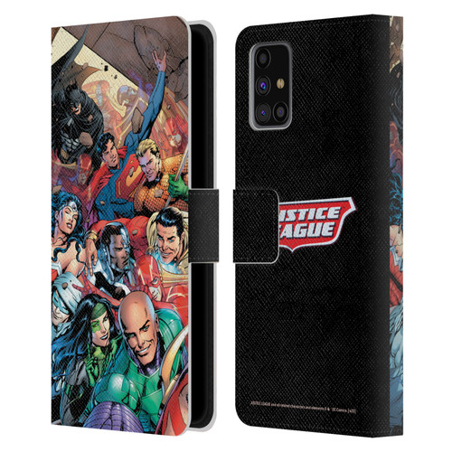 Justice League DC Comics Comic Book Covers #34 Group Leather Book Wallet Case Cover For Samsung Galaxy M31s (2020)