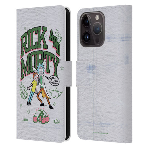Rick And Morty Duo Graphics Wubb A Lubba Dub Dub Leather Book Wallet Case Cover For Apple iPhone 15 Pro
