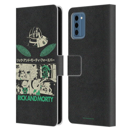 Rick And Morty Duo Graphics Portals Leather Book Wallet Case Cover For Nokia NC300