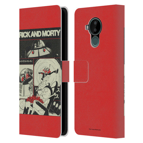 Rick And Morty Duo Graphics The Space Cruiser Collage Leather Book Wallet Case Cover For Nokia C30