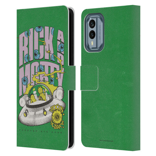 Rick And Morty Duo Graphics The Space Cruiser Leather Book Wallet Case Cover For Nokia X30
