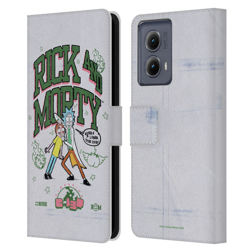 Rick And Morty Duo Graphics Wubb A Lubba Dub Dub Leather Book Wallet Case Cover For Motorola Edge (2024)