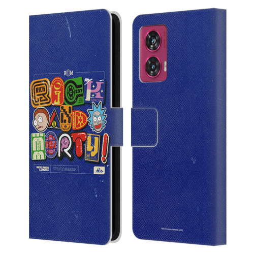 Rick And Morty Duo Graphics Typography Leather Book Wallet Case Cover For Motorola Edge 50 Fusion
