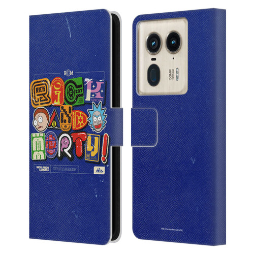 Rick And Morty Duo Graphics Typography Leather Book Wallet Case Cover For Motorola Edge 50 Ultra/X50 Ultra