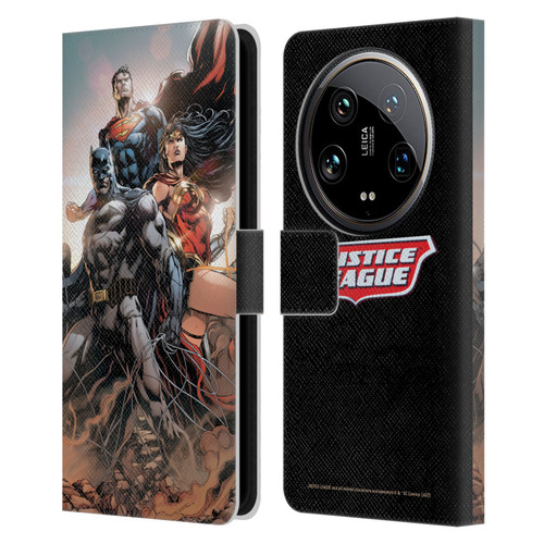 Justice League DC Comics Comic Book Covers Rebirth Trinity #1 Leather Book Wallet Case Cover For Xiaomi 14 Ultra