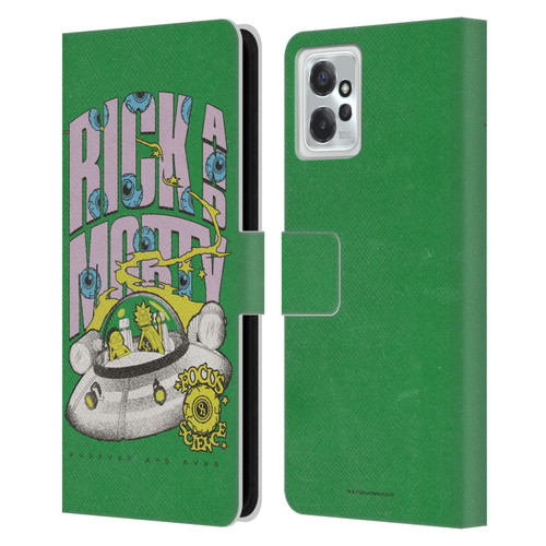 Rick And Morty Duo Graphics The Space Cruiser Leather Book Wallet Case Cover For Motorola Moto G Power (2023)