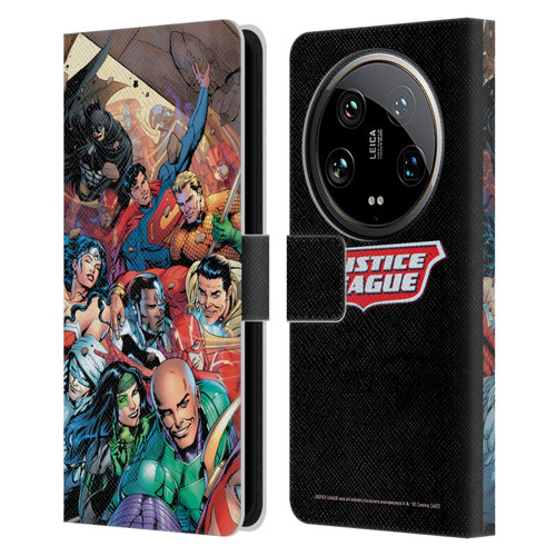 Justice League DC Comics Comic Book Covers #34 Group Leather Book Wallet Case Cover For Xiaomi 14 Ultra