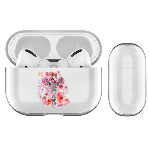 Monika Strigel Animal And Flowers Giraffe Clear Hard Crystal Cover for Apple AirPods Pro Charging Case