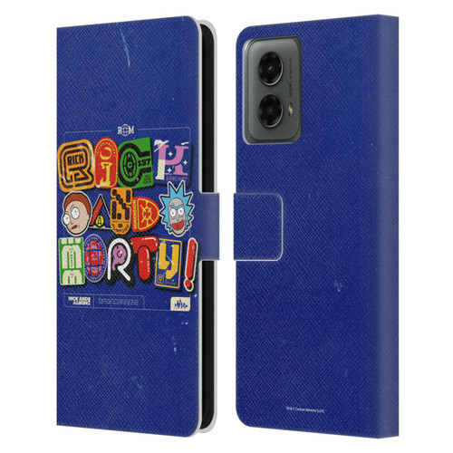 Rick And Morty Duo Graphics Typography Leather Book Wallet Case Cover For Motorola Moto G (2024)